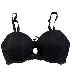 Victoria's Secret Dream Angels Black Lace Push-Up Bra 32DD Underwire